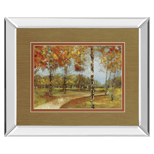 Classy Living Autumn Path 40x34in Wall Art | Contemporary Mirrored Frame | Living Room & Office Decor | 40 x 34 x 3 in | Model DM5841MF