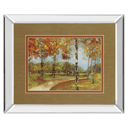 Classy Living Autumn Path 40x34in Wall Art | Contemporary Mirrored Frame | Living Room & Office Decor | 40 x 34 x 3 in | Model DM5841MF