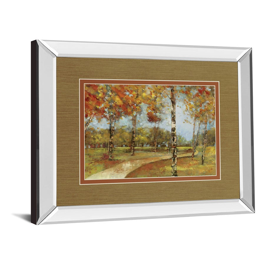 Classy Living Autumn Path 40x34in Wall Art | Contemporary Mirrored Frame | Living Room & Office Decor | 40 x 34 x 3 in | Model DM5841MF