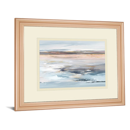 Classy Living Beyond The Sea Wall Art 40x34in | Contemporary Coastal Rose Gold MDF Frame | Living Room, Bedroom & Office Decor | 1 x 40 x | Model DM5843