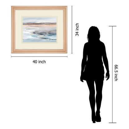 Classy Living Beyond The Sea Wall Art 40x34in | Contemporary Coastal Rose Gold MDF Frame | Living Room, Bedroom & Office Decor | 1 x 40 x | Model DM5843