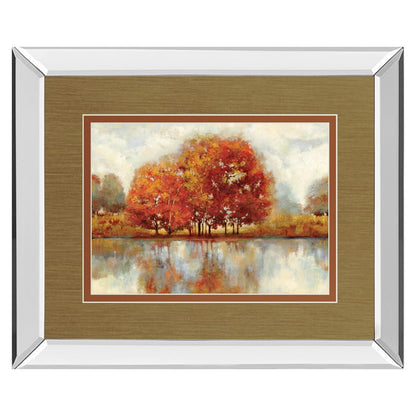 Classy Living Autumn Reflection Wall Art 40x34in | Transitional Mirrored Frame | Living Room & Office Decor | 40 x 34 x 3 in | Model DM5849MF