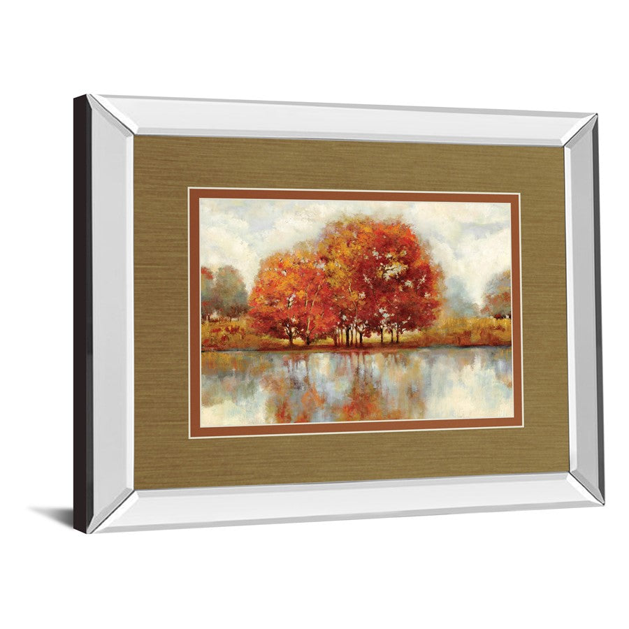 Classy Living Autumn Reflection Wall Art 40x34in | Transitional Mirrored Frame | Living Room & Office Decor | 40 x 34 x 3 in | Model DM5849MF