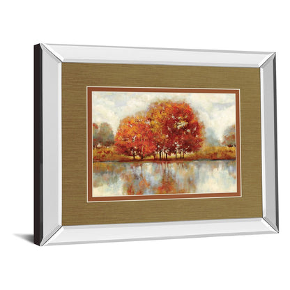 Classy Living Autumn Reflection Wall Art 40x34in | Transitional Mirrored Frame | Living Room & Office Decor | 40 x 34 x 3 in | Model DM5849MF