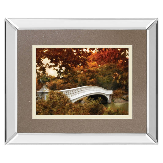 Classy Living Autumn Bridge 40x34in Mirrored Wall Art | Country Farmhouse Multicolor Paper Print | Living Room & Office Decor | 40 x 34 x | Model DM5851MF