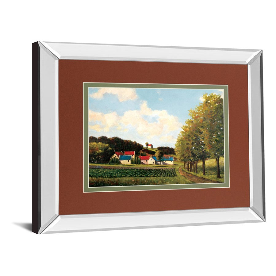 Classy Living Country Charm 40x34in Mirrored Wall Art | Transitional Farmhouse Scene with Double Matting | Living Room & Office Decor | Model DM5863MF