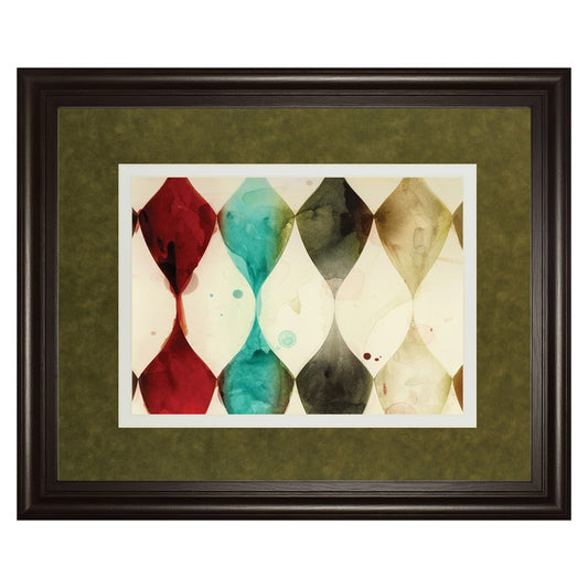 Classy Living Spotted Heralds 40x34in Wall Art | Contemporary Multicolor Abstract on Paper in Dark Chocolate MDF Frame | Living Room | Model DM5869