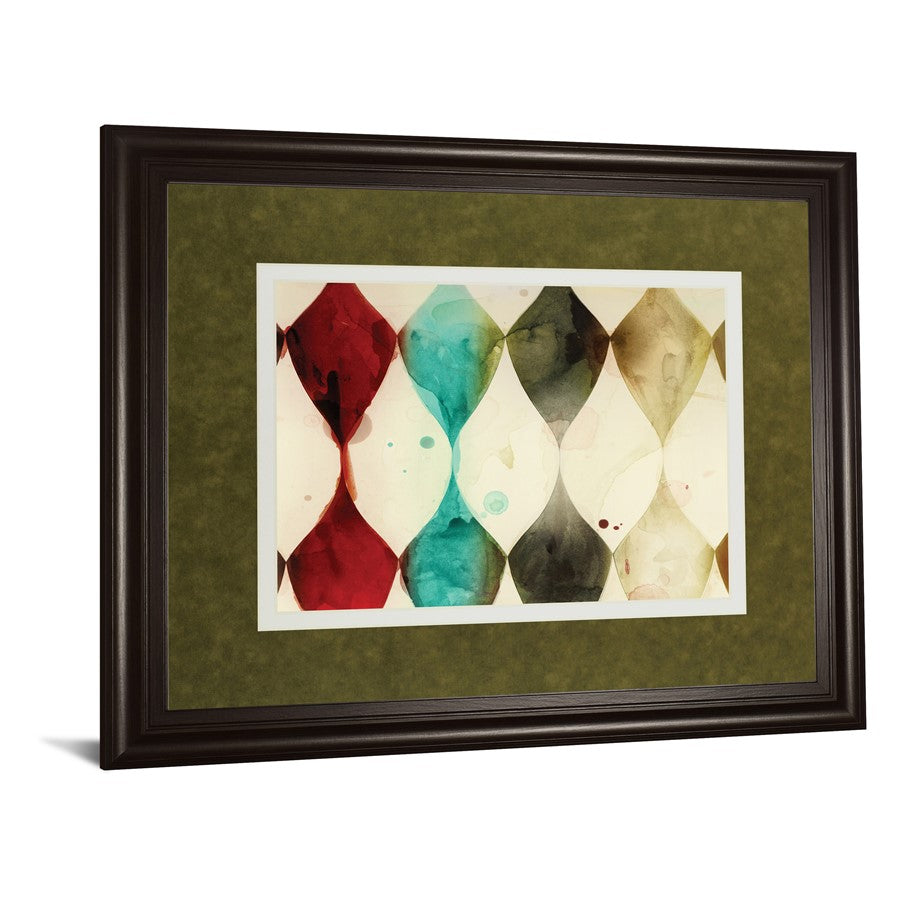 Classy Living Spotted Heralds 40x34in Wall Art | Contemporary Multicolor Abstract on Paper in Dark Chocolate MDF Frame | Living Room | Model DM5869