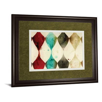 Classy Living Spotted Heralds 40x34in Wall Art | Contemporary Multicolor Abstract on Paper in Dark Chocolate MDF Frame | Living Room | Model DM5869