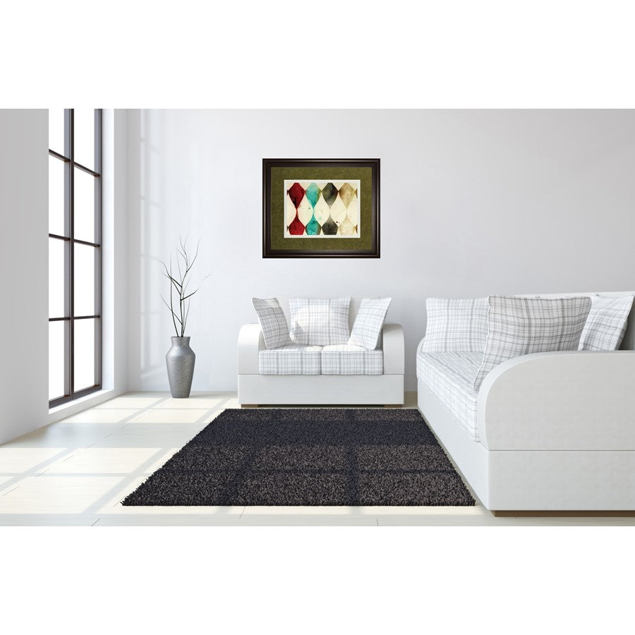 Classy Living Spotted Heralds 40x34in Wall Art | Contemporary Multicolor Abstract on Paper in Dark Chocolate MDF Frame | Living Room | Model DM5869