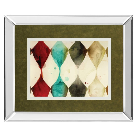 Classy Living Spotted Heralds 40x34in Wall Art | Contemporary Mirrored Frame and Multicolor Abstract Print | Living Room & Office Decor | Model DM5869MF