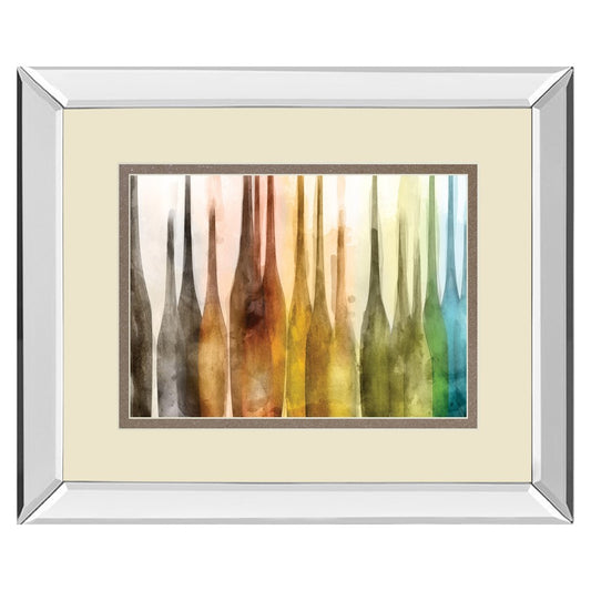 Classy Living Color Cascade 40x34in Rectangular Wall Art | Contemporary Multicolor on Mirrored Polystyrene Frame | Living Room & Office | Model DM5870MF