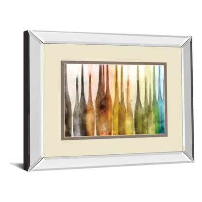 Classy Living Color Cascade 40x34in Rectangular Wall Art | Contemporary Multicolor on Mirrored Polystyrene Frame | Living Room & Office | Model DM5870MF
