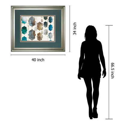 Classy Living Moroccan Beads 40x34in Wall Art | Contemporary Paper Art in Silver Serenity Frame | Living Room & Bedroom Decor | 40 x 34 x 1 | Model DM5873