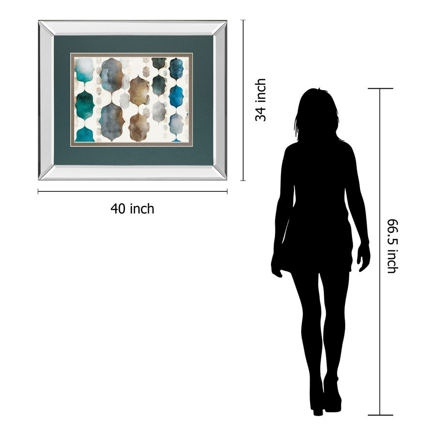 Classy Living Moroccan Beads 40x34in Wall Art | Contemporary Mixed Media Teal Brown Gray Cream | Living Room & Bedroom Decor | 3 x 40 x | Model DM5873MF