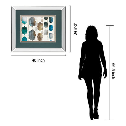 Classy Living Moroccan Beads 40x34in Wall Art | Contemporary Mixed Media Teal Brown Gray Cream | Living Room & Bedroom Decor | 3 x 40 x | Model DM5873MF