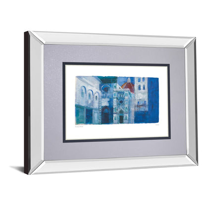 Classy Living Florence Duomo Vista 40x34in Wall Art | Contemporary Mirrored Frame | Living Room & Office Decor | 40 x 34 x 3 in | Model DM5877MF