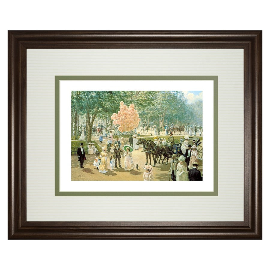 Classy Living Balloon Seller Wall Art 40x34in | Traditional Cinnamon Mocha MDF Frame with Real Glass | Living Room & Office Decor | 40 x 34 | Model DM5879