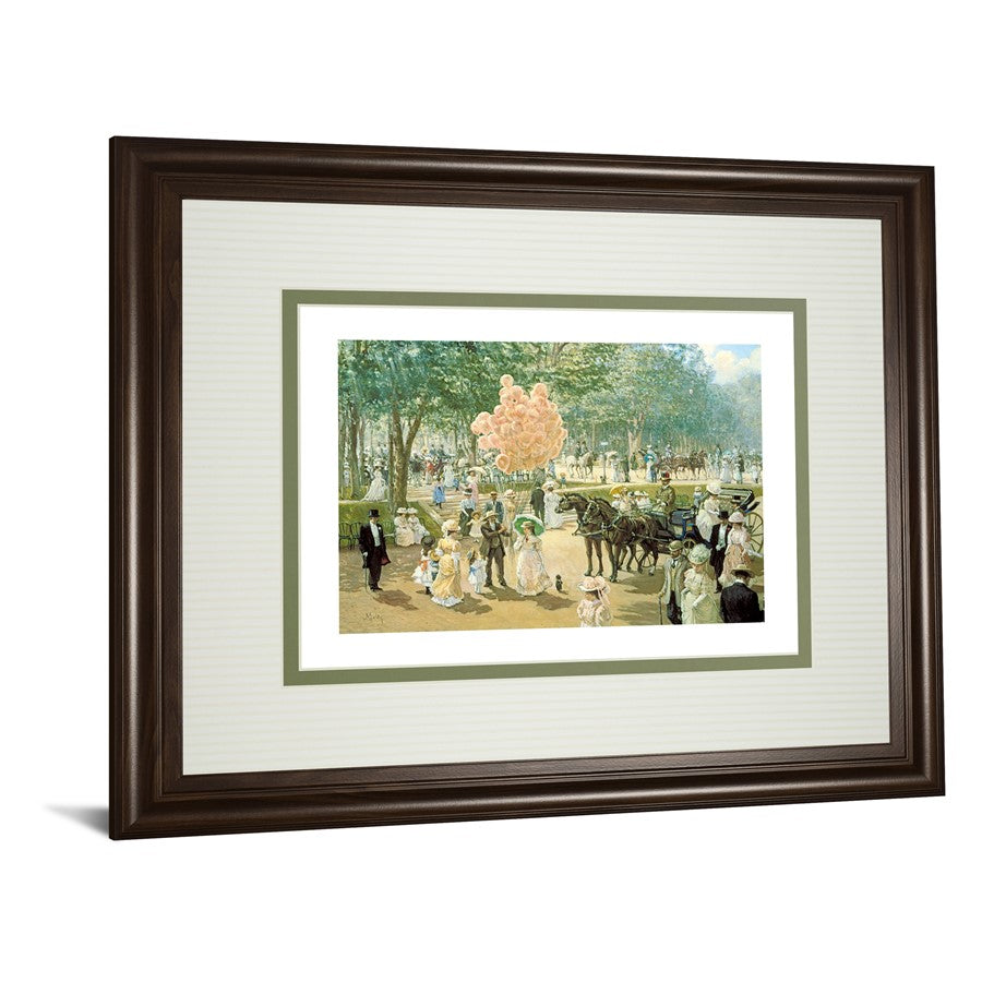 Classy Living Balloon Seller Wall Art 40x34in | Traditional Cinnamon Mocha MDF Frame with Real Glass | Living Room & Office Decor | 40 x 34 | Model DM5879