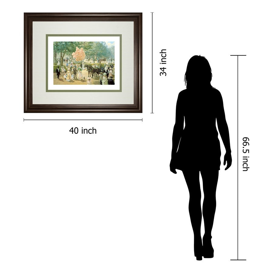 Classy Living Balloon Seller Wall Art 40x34in | Traditional Cinnamon Mocha MDF Frame with Real Glass | Living Room & Office Decor | 40 x 34 | Model DM5879