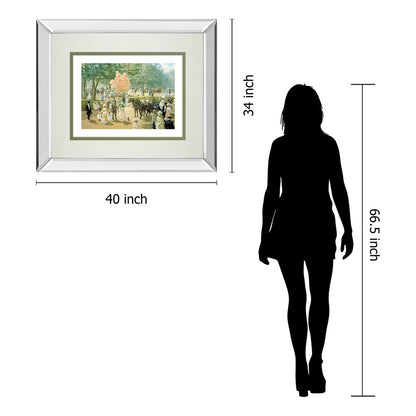 Classy Living Balloon Seller 40x34in Wall Art | Traditional Park Scene with Mirrored Frame | Living Room & Office Decor | 40 x 34 x 3 in | Model DM5879MF