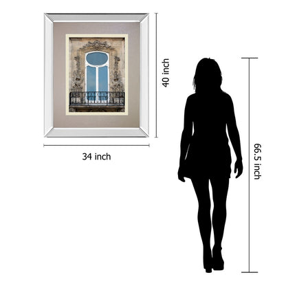 Classy Living Parisian Window Wall Art 34x40in | Contemporary Mirrored Frame & Double Matting | Living Room & Office Decor | 34 x 40 x 3 | Model DM5884MF