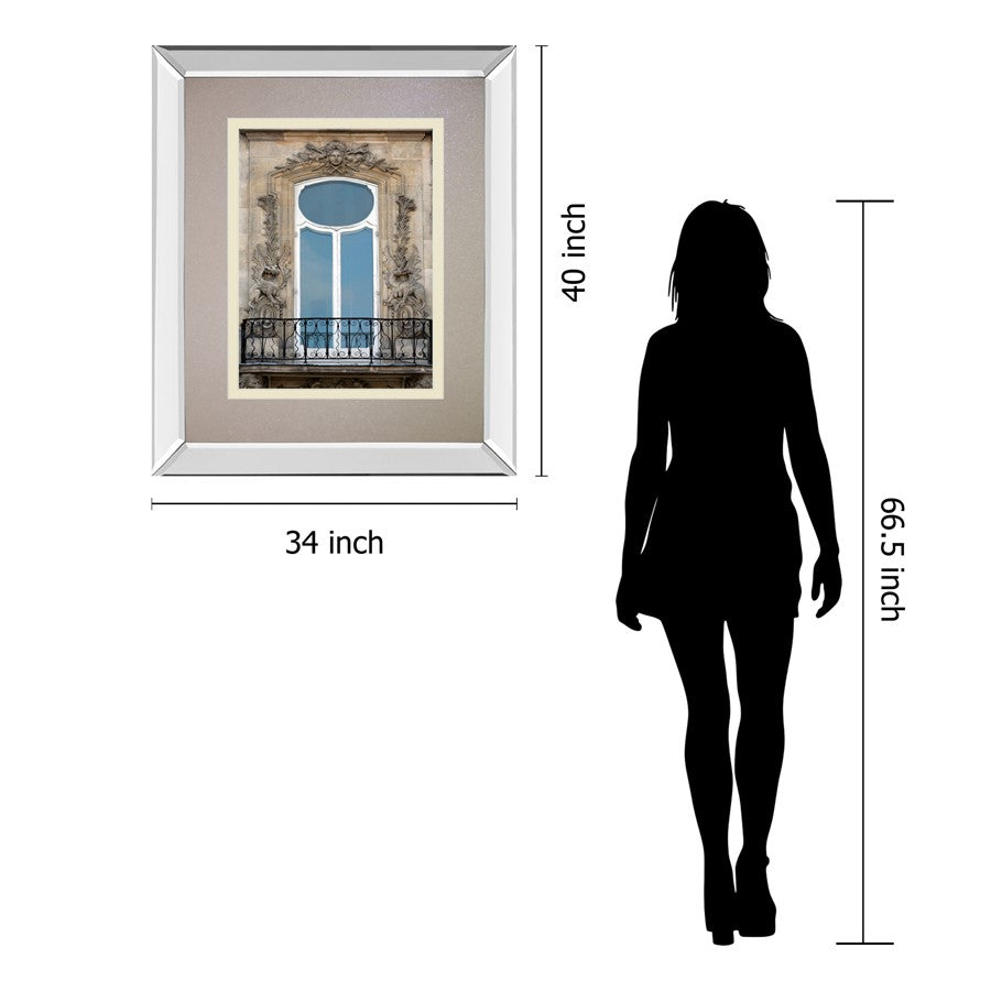 Classy Living Parisian Window Wall Art 34x40in | Contemporary Mirrored Frame & Double Matting | Living Room & Office Decor | 34 x 40 x 3 | Model DM5884MF