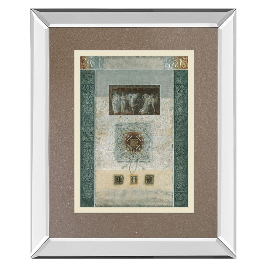 Classy Living Romanesque Elegance 34x40in Rectangular Wall Art | Mirrored Frame with Double Matting | Living Room & Office Focal Point | Model DM5889MF
