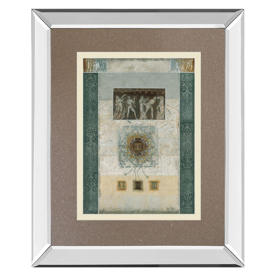 Classy Living Romanesque Harmony Wall Art 34x40in | Transitional Mirrored Frame | Living Room & Office Decor | 34 x 40 x 3 in | Model DM5890MF