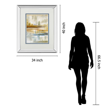 Classy Living Earthscape II 34x40in Wall Art | Contemporary Abstract Landscape with Mirrored Frame | Living Room & Office Decor | 34 x 40 | Model DM5893MF