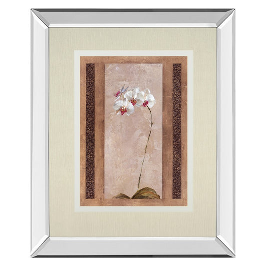 Classy Living Elegant Orchid 34x40in Wall Art | Contemporary Mirrored Frame and Double Mat | Living Room, Bedroom & Office Decor | 34 x | Model DM5897MF