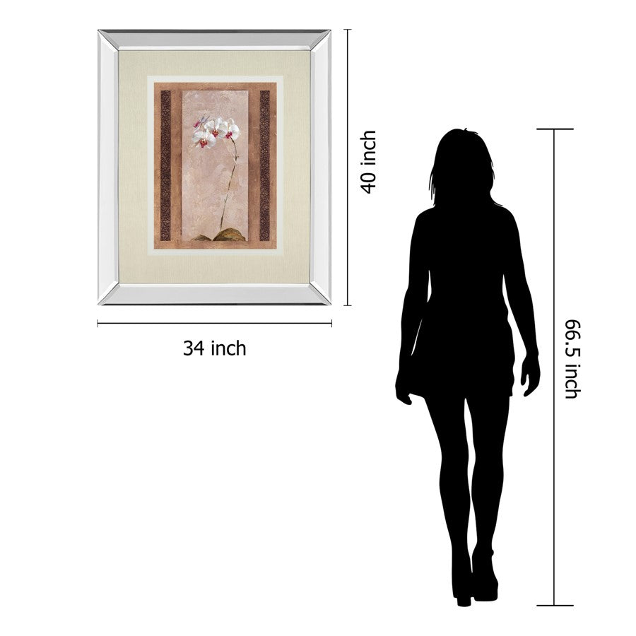 Classy Living Elegant Orchid 34x40in Wall Art | Contemporary Mirrored Frame and Double Mat | Living Room, Bedroom & Office Decor | 34 x | Model DM5897MF
