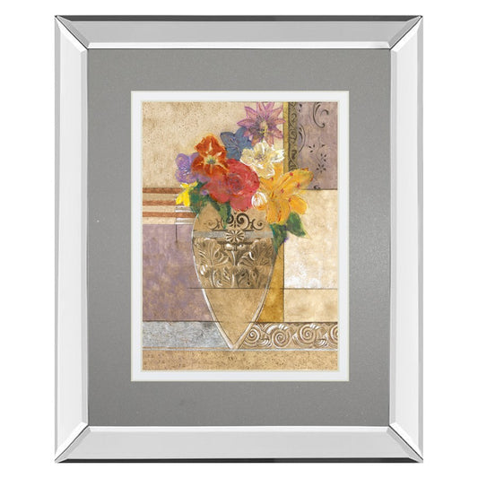 Classy Living Botanical Bouquet 34x40in Wall Art | Contemporary Multicolor Floral on Mirrored Frame | Living Room & Office Decor | 34 x | Model DM5902MF