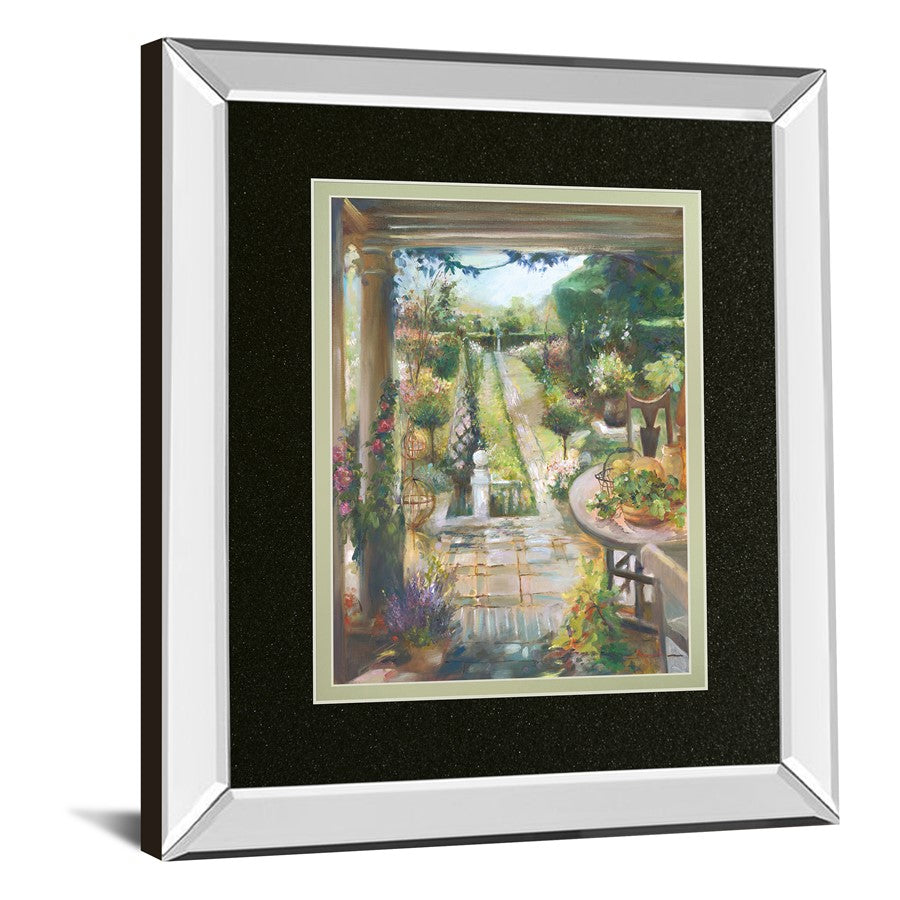 Classy Living Tranquil Garden Path Wall Art 34x40in | Transitional Mirrored Frame and Paper Print | Living Room & Bedroom Decor | 34 x 40 | Model DM5904MF