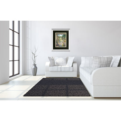 Classy Living Tranquil Garden Path Wall Art 34x40in | Transitional Mirrored Frame and Paper Print | Living Room & Bedroom Decor | 34 x 40 | Model DM5904MF
