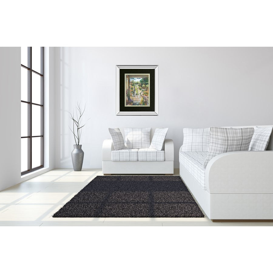 Classy Living Tranquil Garden Path Wall Art 34x40in | Transitional Mirrored Frame and Paper Print | Living Room & Bedroom Decor | 34 x 40 | Model DM5904MF