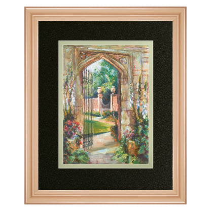Classy Living Garden Gate Wall Art 34x40in | Transitional Rose Gold MDF Frame with Glass | Living Room & Bedroom Decor | 34 x 40 x 1 in | Model DM5905