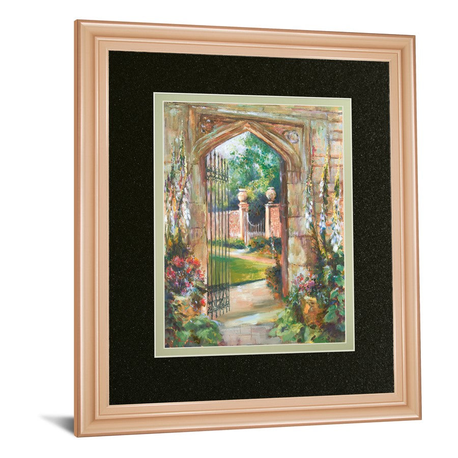 Classy Living Garden Gate Wall Art 34x40in | Transitional Rose Gold MDF Frame with Glass | Living Room & Bedroom Decor | 34 x 40 x 1 in | Model DM5905