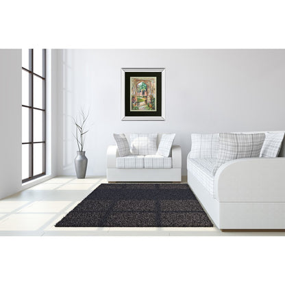 Classy Living Garden Gate 34x40in Wall Art | Transitional Mirrored Frame Botanical Painting | Living Room & Bedroom Decor | 34 x 40 x 3 in | Model DM5905MF