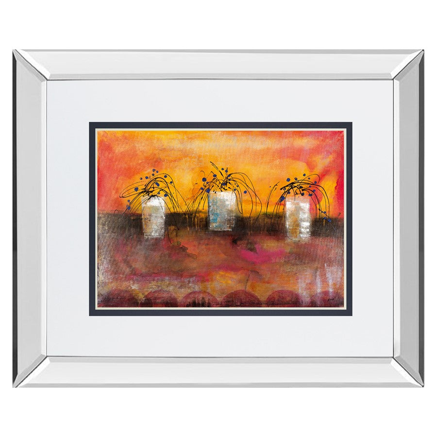 Classy Living Old Boxes III 40x34in Wall Art | Contemporary Graphic Art with Mirrored Frame | Living Room & Office Decor | 40 x 34 x 3 in | Model DM5907MF