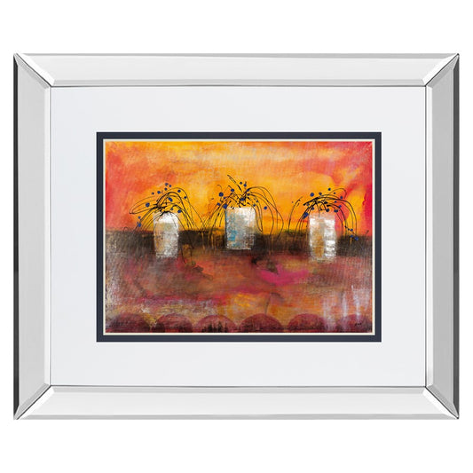 Classy Living Old Boxes III 40x34in Wall Art | Contemporary Graphic Art with Mirrored Frame | Living Room & Office Decor | 40 x 34 x 3 in | Model DM5907MF