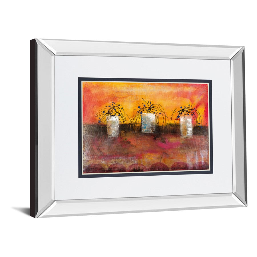 Classy Living Old Boxes III 40x34in Wall Art | Contemporary Graphic Art with Mirrored Frame | Living Room & Office Decor | 40 x 34 x 3 in | Model DM5907MF