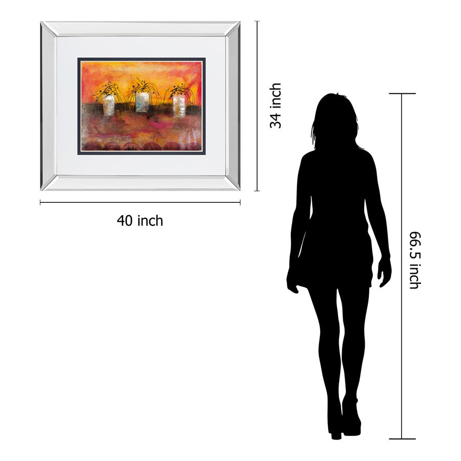 Classy Living Old Boxes III 40x34in Wall Art | Contemporary Graphic Art with Mirrored Frame | Living Room & Office Decor | 40 x 34 x 3 in | Model DM5907MF