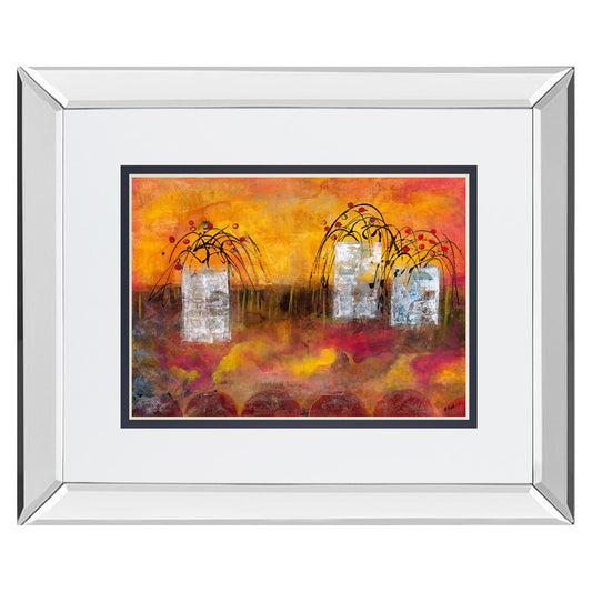 Classy Living Vibrant Abstract IV 40x34in Wall Art | Contemporary Multicolor Abstract on Mirrored Frame | Living Room & Office Statement | Model DM5908MF
