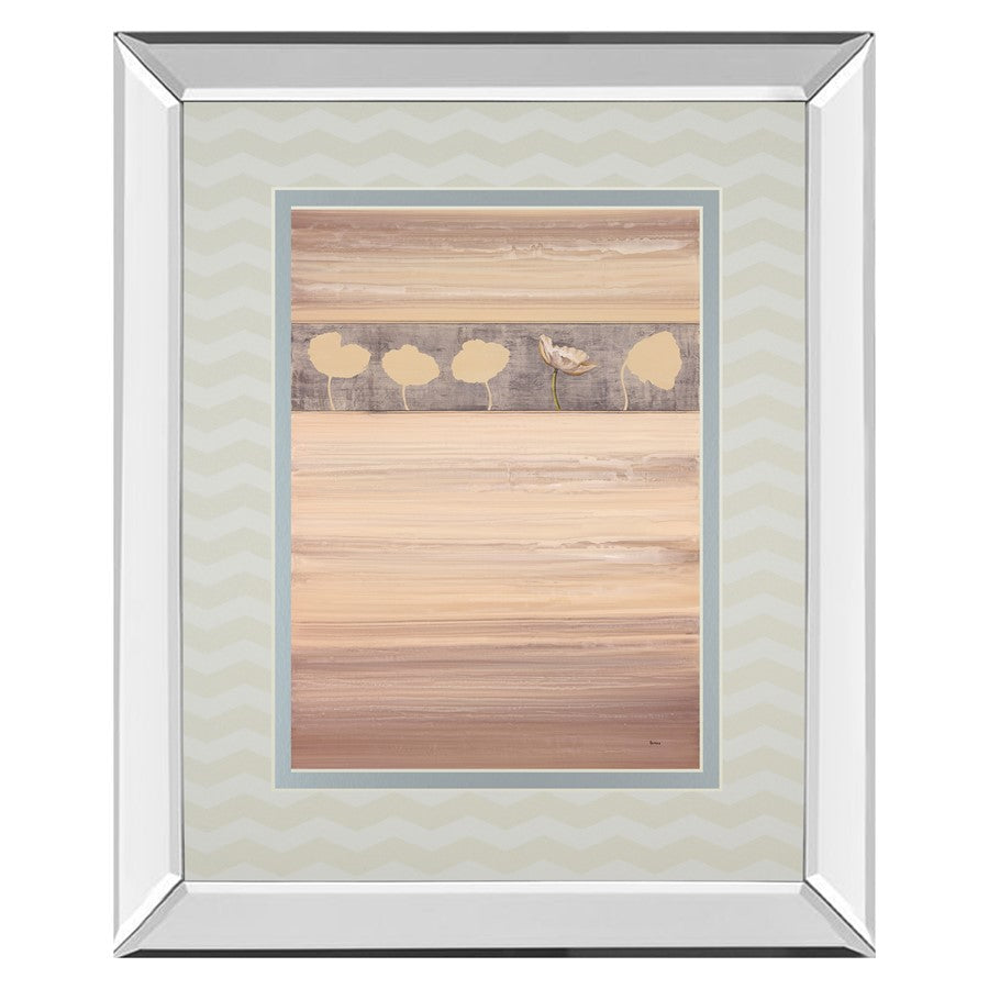 Classy Living White Passion Wall Art 34x40in | Contemporary Mirrored Frame Floral Print | Living Room & Bedroom Decor | 34 x 40 x 3 in | Model DM5917MF