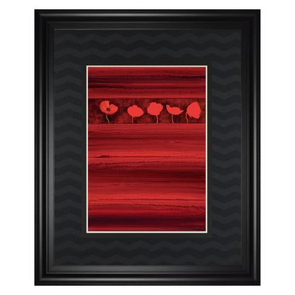 Classy Living Red Passion 34x40in Wall Art | Contemporary Graphic Art Poppies on Textured Stripes | Living Room & Bedroom Decor | 1 x 34 x | Model DM5918
