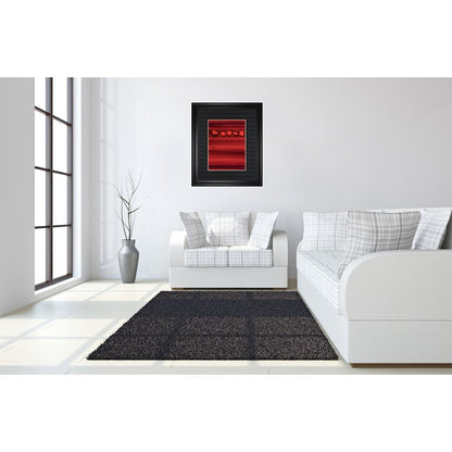 Classy Living Red Passion 34x40in Wall Art | Contemporary Graphic Art Poppies on Textured Stripes | Living Room & Bedroom Decor | 1 x 34 x | Model DM5918