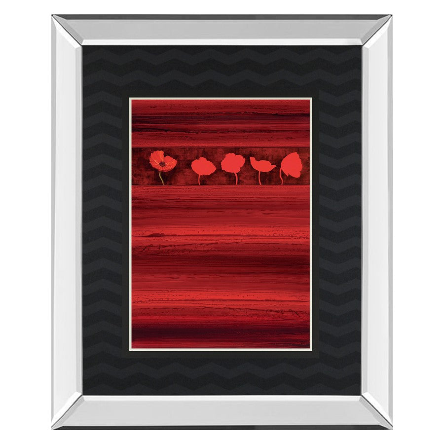 Classy Living Red Passion 34x40in Wall Art | Contemporary Graphic Art with Mirrored Frame | Living Room & Office Decor | 34 x 40 x 3 in | Model DM5918MF