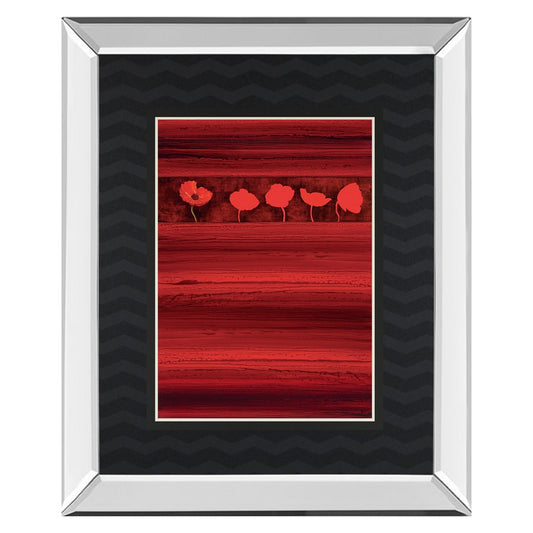 Classy Living Red Passion 34x40in Wall Art | Contemporary Graphic Art with Mirrored Frame | Living Room & Office Decor | 34 x 40 x 3 in | Model DM5918MF