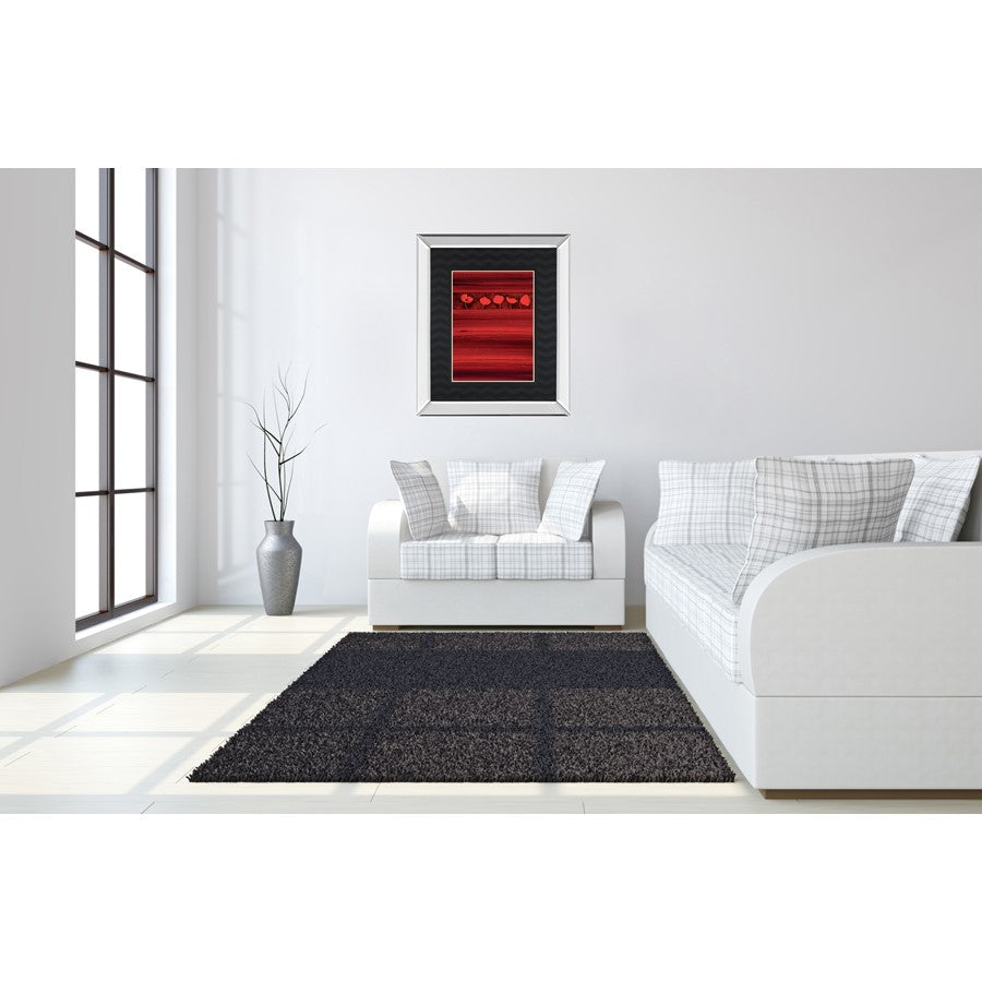 Classy Living Red Passion 34x40in Wall Art | Contemporary Graphic Art with Mirrored Frame | Living Room & Office Decor | 34 x 40 x 3 in | Model DM5918MF